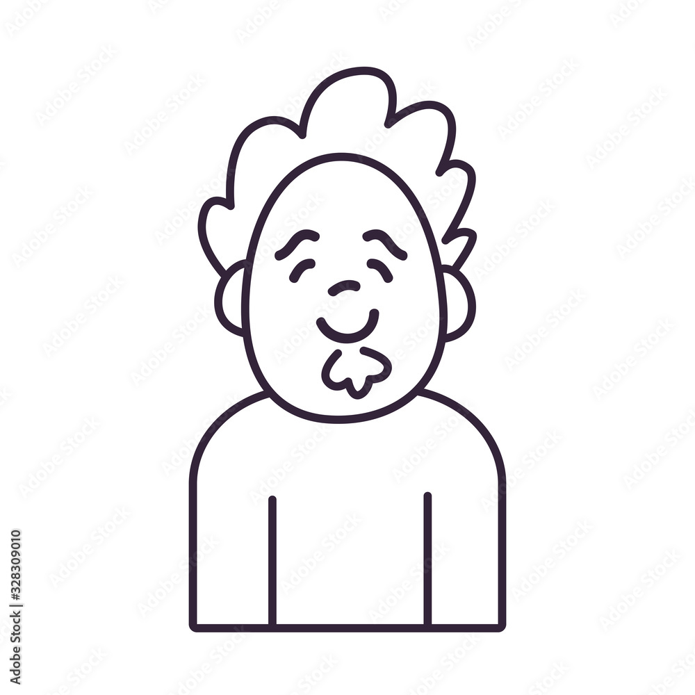 Poster isolated avatar man with mustache line style icon vector design