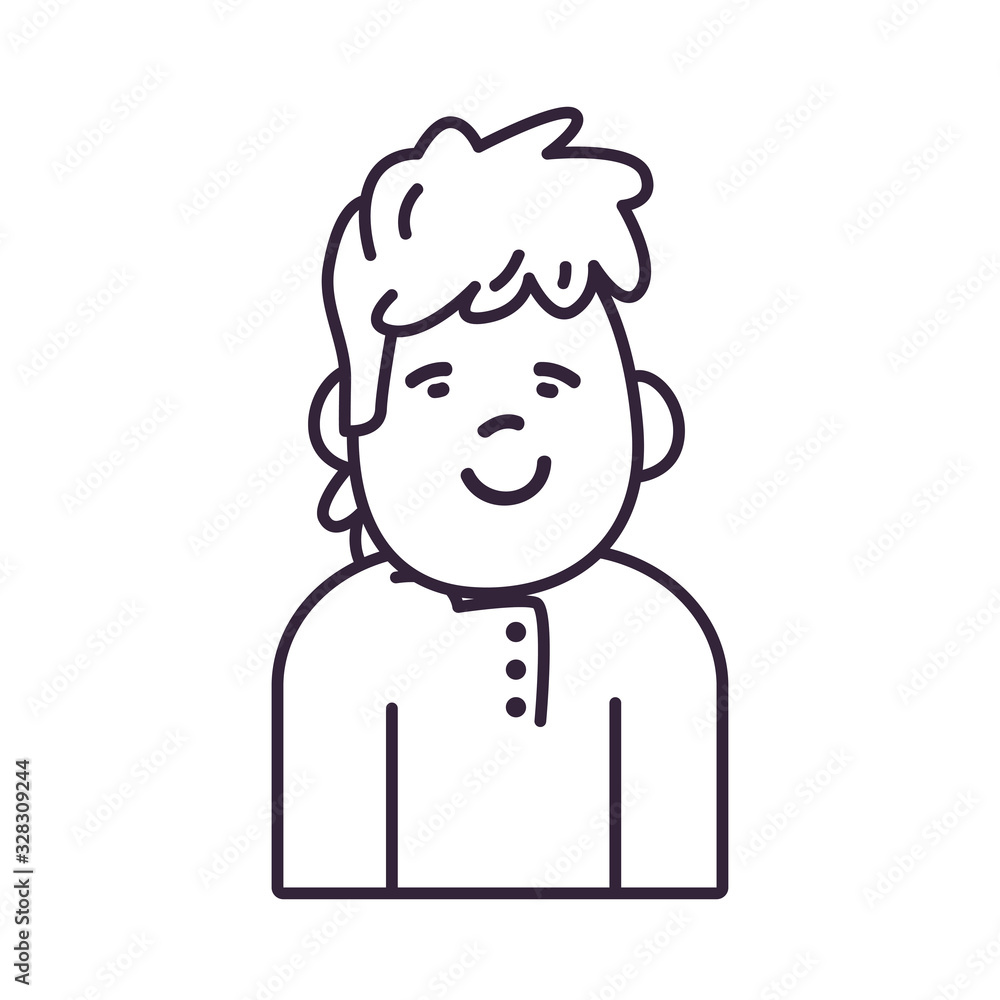 Poster isolated avatar man line style icon vector design