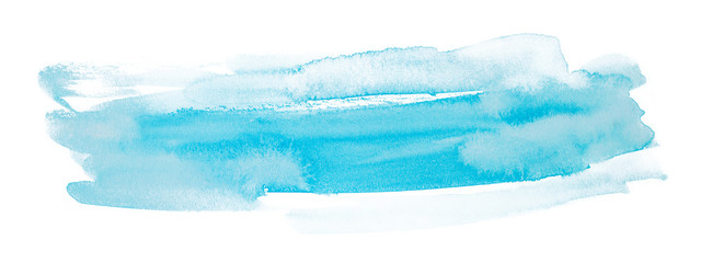 Blue watercolor stain on white background