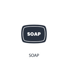 Soap icon. Simple cleaning element illustration.