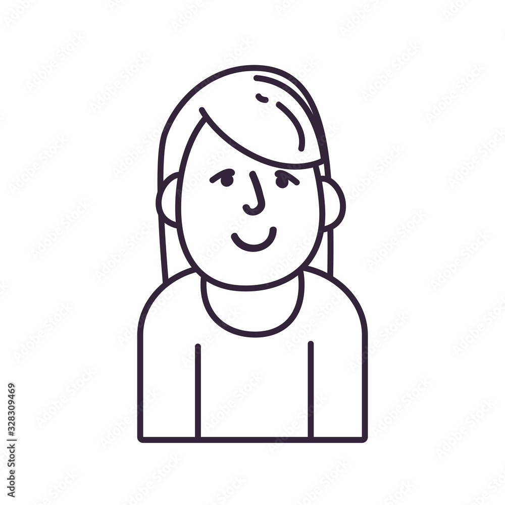 Poster isolated avatar man line style icon vector design