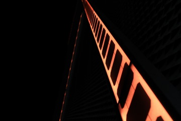 MODERN ARCHITECTURE. ABSTRACT CITY BLURRED NIGHT LIGHT