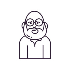 Isolated avatar man with glasses and beard line style icon vector design