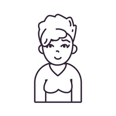 Isolated avatar woman wth sweater line style icon vector design