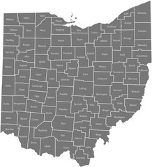 map of Ohio - obrazy, fototapety, plakaty
