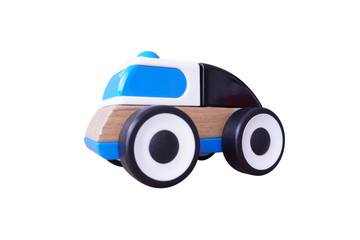 Blue toy car isolated on white background. This has clipping path.