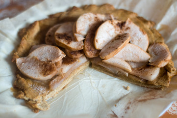 Bakery. Apple pie. Apple slices.