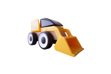 Yellow toy car isolated on white background. This has clipping path.