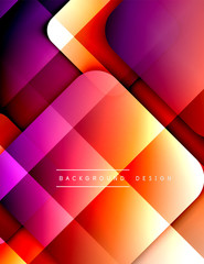 Rounded squares shapes composition geometric abstract background. 3D shadow effects and fluid gradients. Modern overlapping forms.