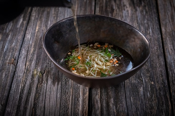 Beef soup with noodles