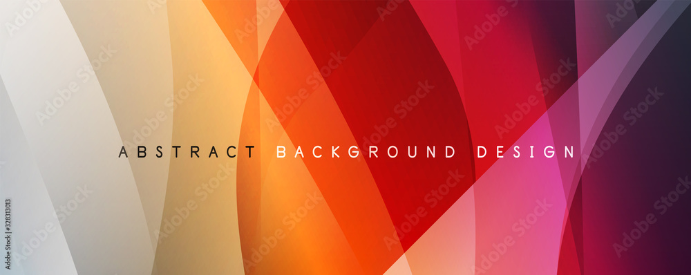 Poster wave liquid style lines with shadows and light on gradient background