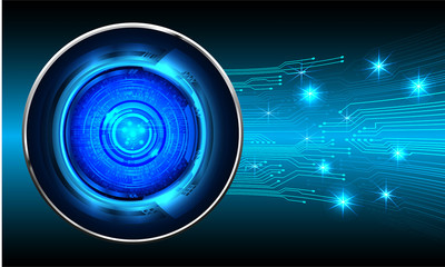 Blue  eye cyber circuit future technology concept background