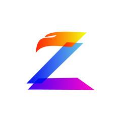 Eagle head with letter z logo design