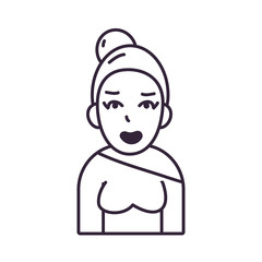 Isolated avatar woman with sweater line style icon vector design