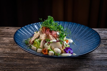 beef tagliata with vegetables