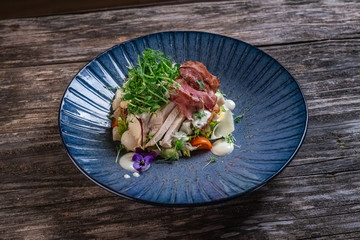 beef tagliata with vegetables