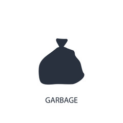 Trash bag icon. Simple cleaning element illustration.