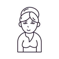 Isolated avatar woman with blouse line style icon vector design