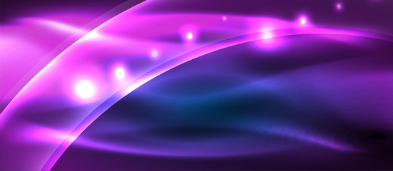 Abstract background. Shiny design neon waves with light effects, techno trendy design. Vector Illustration For Wallpaper, Banner, Background, Card, Book Illustration, landing page