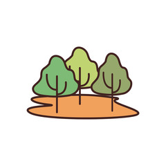 Isolated season trees fill style icon vector design