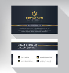 Business card elegant modern black gold white