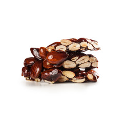 Sicilian Nougat Almonds and Pistachio isolated on white background