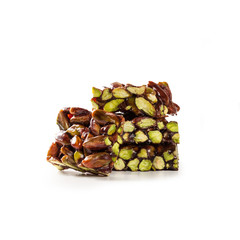 Sicilian Nougat Pistachio isolated on white background