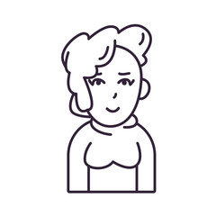 Isolated avatar woman wth sweater line style icon vector design
