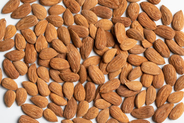 almonds texture in white background