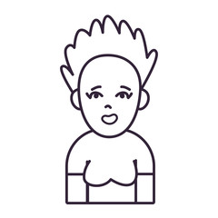 Isolated avatar woman with shirt line style icon vector design