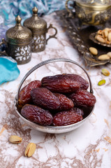 Dried dates with pistachios