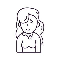 Isolated avatar woman with blouse line style icon vector design