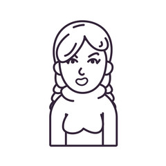 Isolated avatar woman wth sweater line style icon vector design