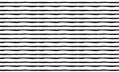 Vector Seamless Striped Grunge Background, Black and White, Brush Strokes.