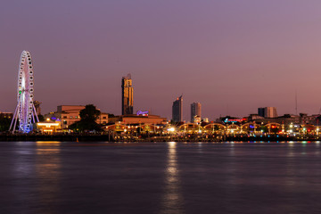 Fototapeta na wymiar 15 February 2020 Asiatique Bangkok, another evening time on the banks of the Chao Phraya River