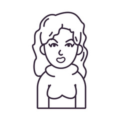 Isolated avatar woman wth sweater line style icon vector design