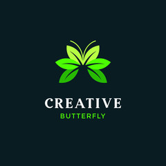 modern minimalist butterfly logo for cosmetic symbol and any related business