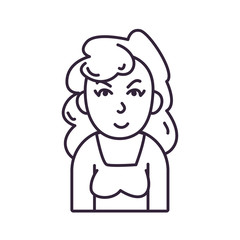Isolated avatar woman with blouse line style icon vector design
