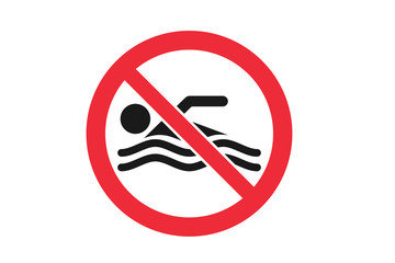 Don't swim in the water icon 