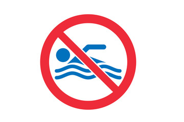 Don't swim in the water icon  blue version