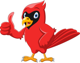 Cute cartoon beautiful cardinal bird thumb - 328318265
