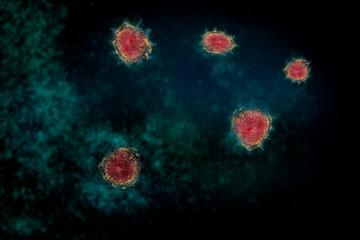 Fototapeta na wymiar coronavirus microscope detail illustration