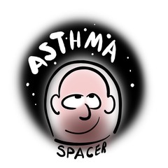 Man with asthma and spacer