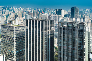 Panoramic view of downtown Sao Paulo, Brazil, South America