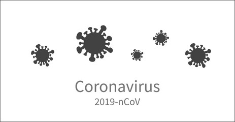 Coronavirus ink sign (2019-nCoV), flying object. Virus vector illustration.
