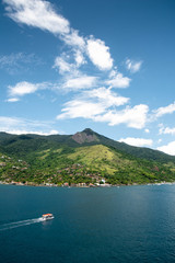 blue sea in the mountains