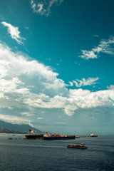 Charge ship in the sea