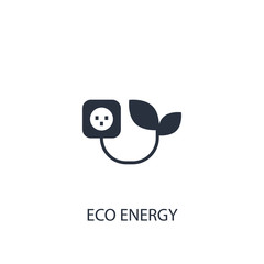 Eco energy icon. Simple ecology element illustration.