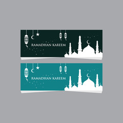 Obraz premium Web Banner Ramadhan Kareem, Islamic Web Banner, Mosque Logo