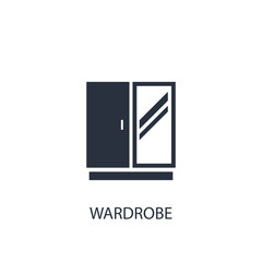Wardrobe icon. Simple furniture element illustration.